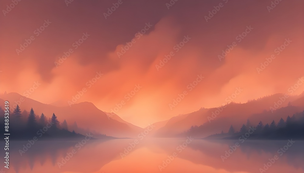 Fototapeta premium Light Dark Clear Plain Warm Vibrant Orange Red Yellow Background Backdrop Texture Paint Color Sunset