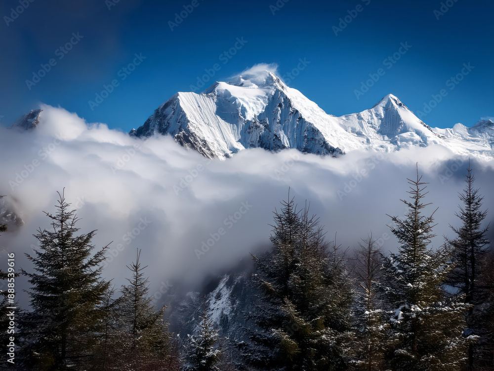 Obraz premium snow capped mountains