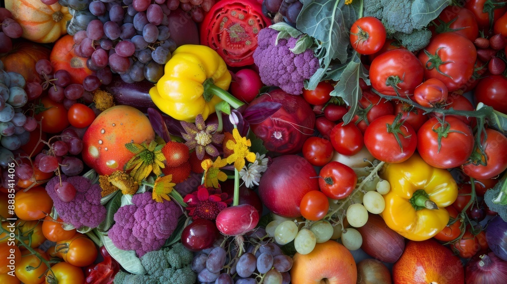 a colorful arrangement of fruits and vegetables. generative ai a colorful arrangement of fruits and vegetables. generative ai