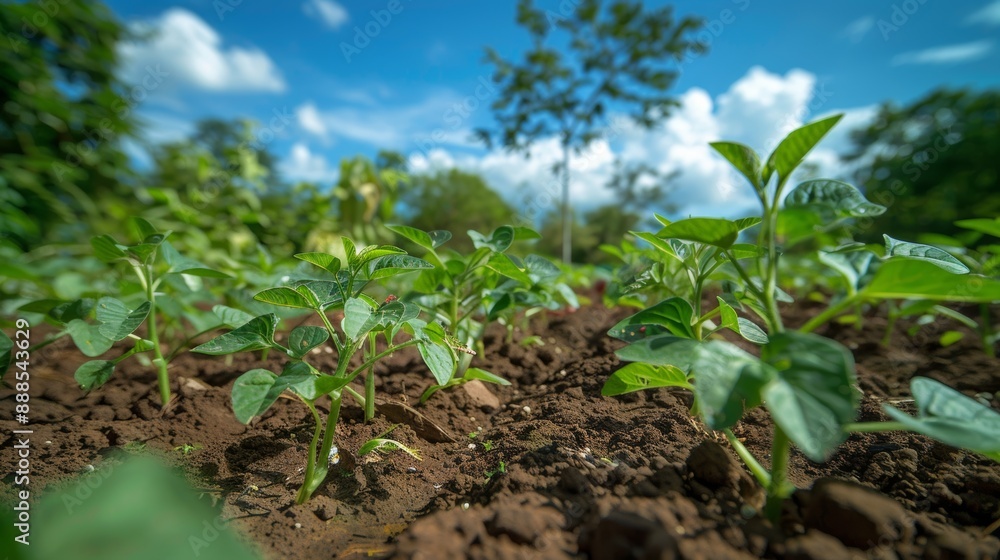 Obraz premium Photo of planting agricultural seeds grown in the garden.