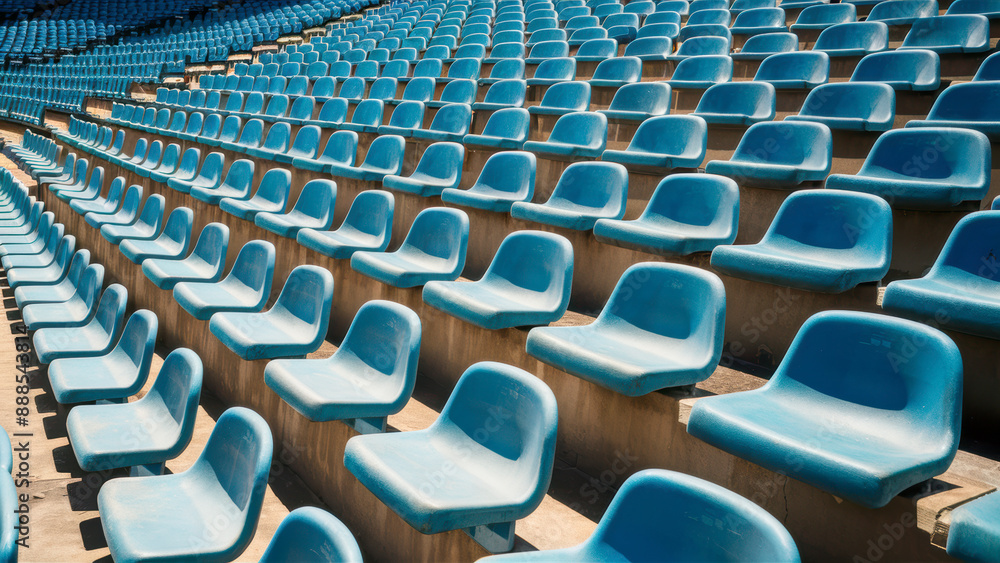 Rows of Blue Seats in Arena Rows of Blue Seats in Arena