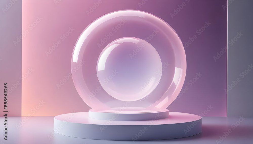 futuristic glowing translucent sphere on podium 4 futuristic glowing translucent sphere on podium 4