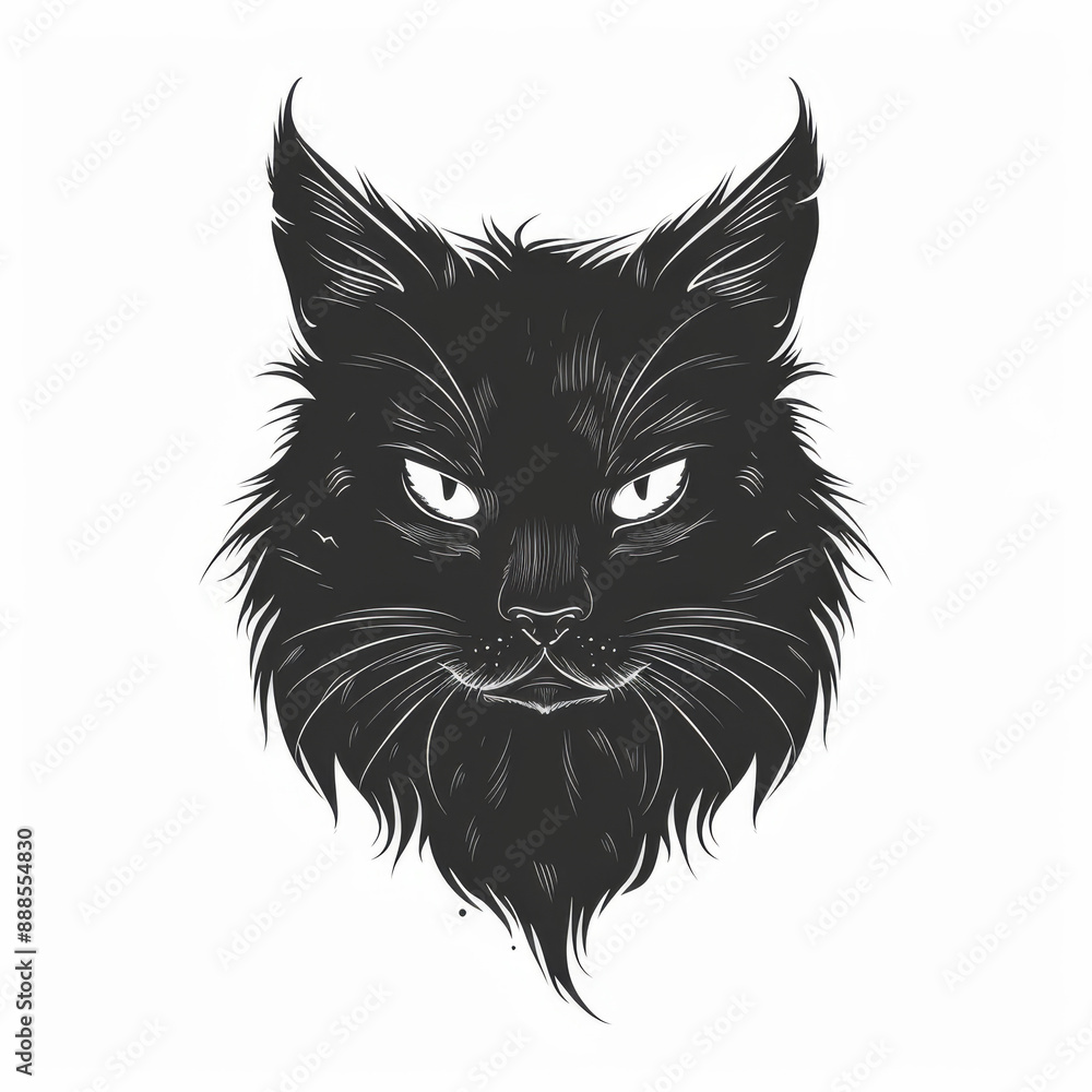 A simple illustration of a magical and dark cat A simple illustration of a magical and dark cat