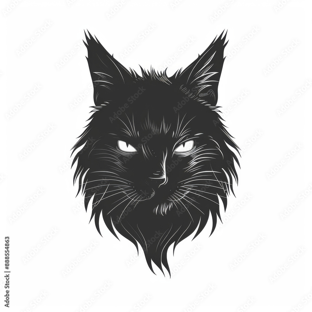 A simple illustration of a magical and dark cat A simple illustration of a magical and dark cat