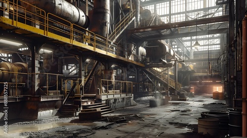 Realism of Enhance your creative process with an industrial factory ambiance. very detailed