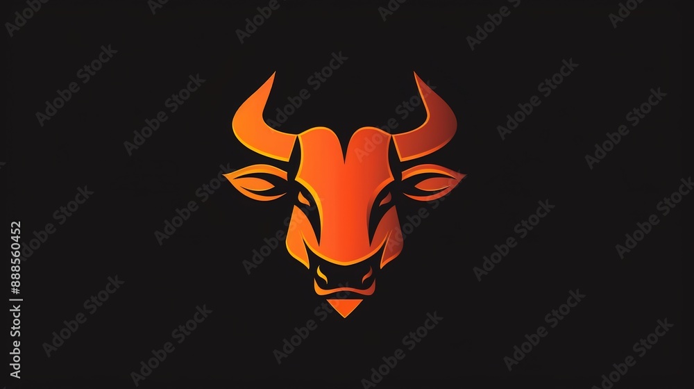 Fiery Bull Head Logo Design Fiery Bull Head Logo Design