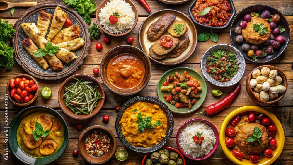 many food on a table many food on a table