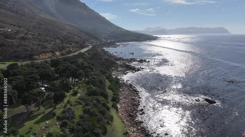 Sunrise Fog At Cape Town Western Cape South Africa. Aerial View Of Stunning Beach With Crystal Clear Waters. Sunset Coast Clouds City Seaside. International Panoramic. Cape Town Western Cape. Sunrise Fog At Cape Town Western Cape South Africa. Aerial View Of Stunning Beach With Crystal Clear Waters. Sunset Coast Clouds City Seaside. International Panoramic. Cape Town Western Cape.