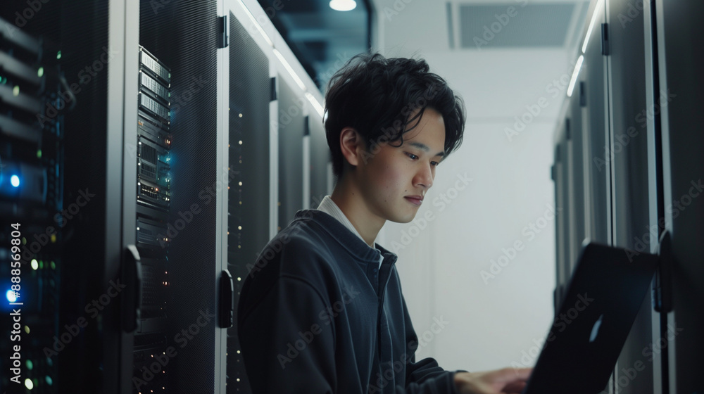 働く日本人男性エンジニア 働く日本人男性エンジニア