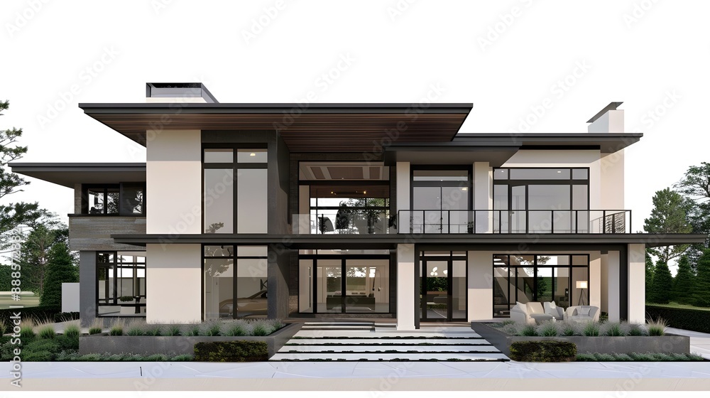 Fototapeta premium Modern abstract rendering of a house