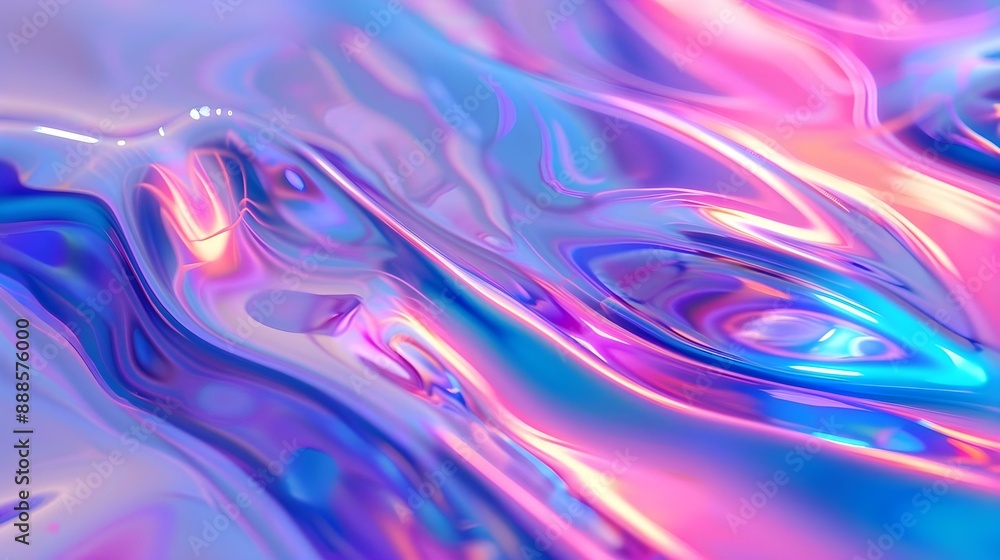 Colorful holographic abstract of liquid waves Colorful holographic abstract of liquid waves
