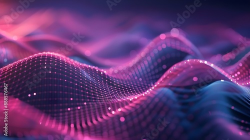 Network wave of dots and weave lines - Abstract pastel design