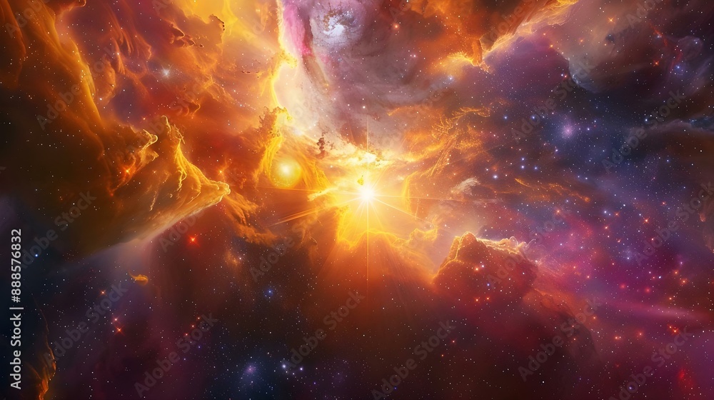 Breath-taking cosmic scene with radiant light Breath-taking cosmic scene with radiant light