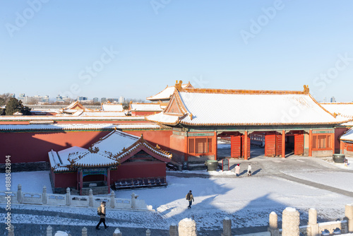 China Forbidden City snow scene photo