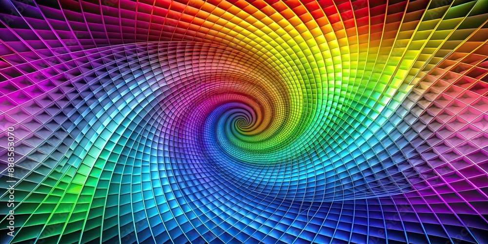 Abstract multicolor gradient spiral fractal grid illusion background, multicolor, gradient, spiral, fractal, grid Abstract multicolor gradient spiral fractal grid illusion background, multicolor, gradient, spiral, fractal, grid
