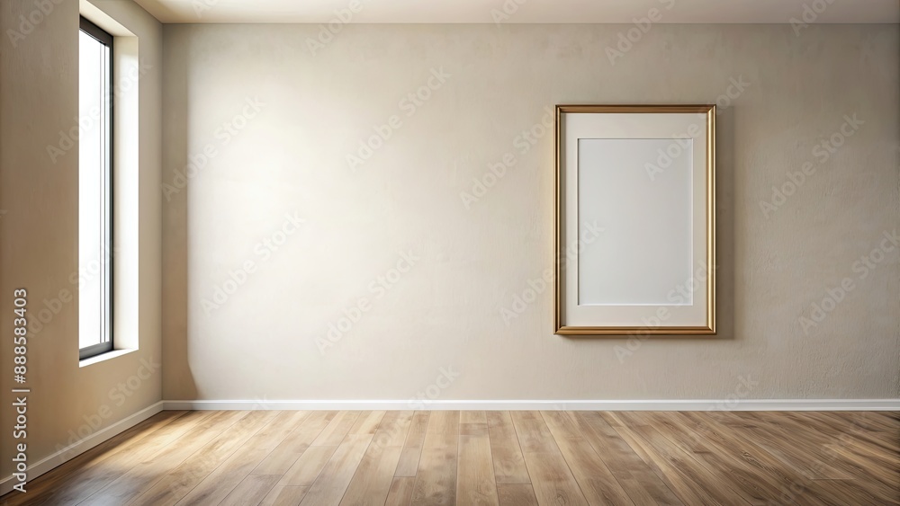 Empty room with a blank frame on the wall, blank, interior design, empty space, minimalism, home decor, simplicity Empty room with a blank frame on the wall, blank, interior design, empty space, minimalism, home decor, simplicity