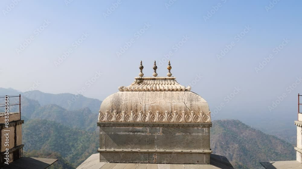 isolated ancient fort dome with bright blue sky at morning video is taken at Kumbhal fort kumbhalgarh rajasthan india. isolated ancient fort dome with bright blue sky at morning video is taken at Kumbhal fort kumbhalgarh rajasthan india.