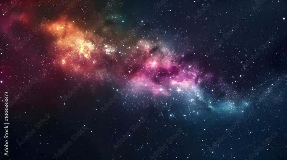 Fototapeta premium Digital space with Milky Way and nebula