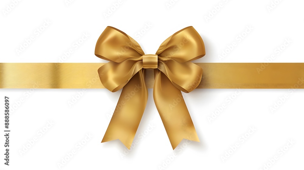 golden bow ribbon isolated on white golden bow ribbon isolated on white
