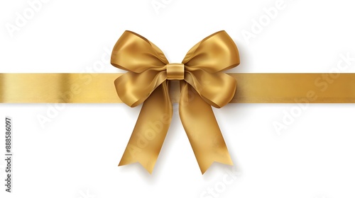 golden bow ribbon isolated on white © irawan