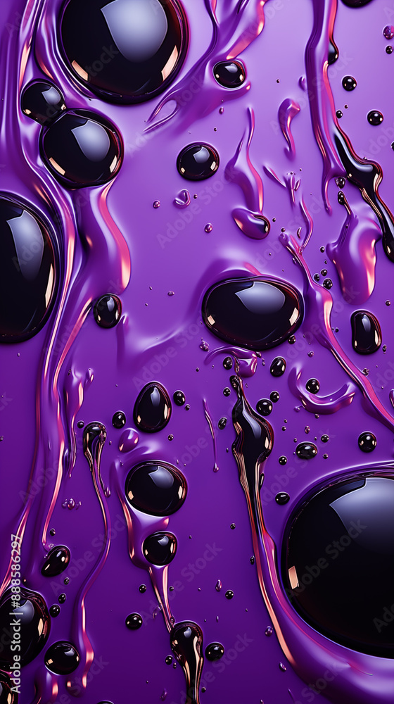 Black Drops of Liquid Paint Drained on Purple Background, Abstract Image, Texture, Pattern Background, Wallpaper, Cover and Screen of Smartphone, Cell Phone, Computer, Laptop, Format 9:16 and 16:9 Black Drops of Liquid Paint Drained on Purple Background, Abstract Image, Texture, Pattern Background, Wallpaper, Cover and Screen of Smartphone, Cell Phone, Computer, Laptop, Format 9:16 and 16:9
