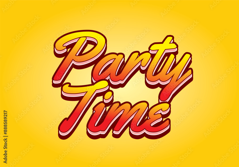 Obraz premium Party time. Text effect in 3D look with eye catching colors