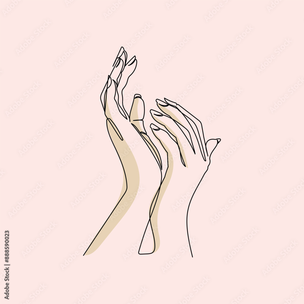 Hands Gesture Line Art Illustration Hands Gesture Line Art Illustration