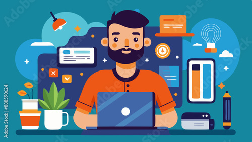 Diseñador gráfico en su espacio creativo