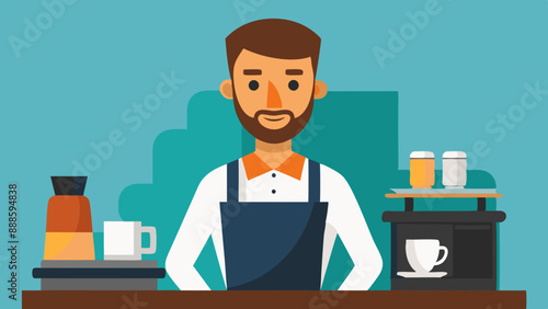 Barista preparando café en cafetería