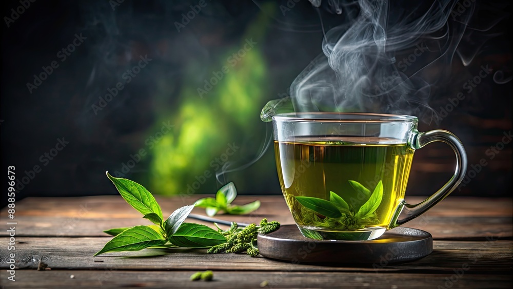 Hot green tea in a glass mug , green tea, hot beverage, glass mug, drink, refreshing, healthy, Japanese, aroma Hot green tea in a glass mug , green tea, hot beverage, glass mug, drink, refreshing, healthy, Japanese, aroma