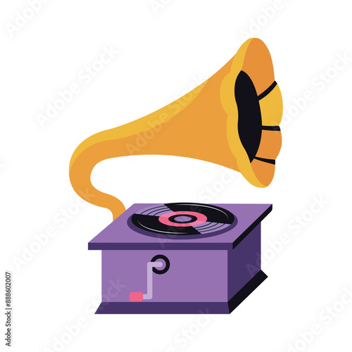gramophone and vinyl records music device
