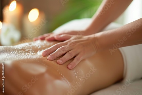 Wallpaper Mural Relaxing hand massage close-up hands massaging the back spa salon Torontodigital.ca