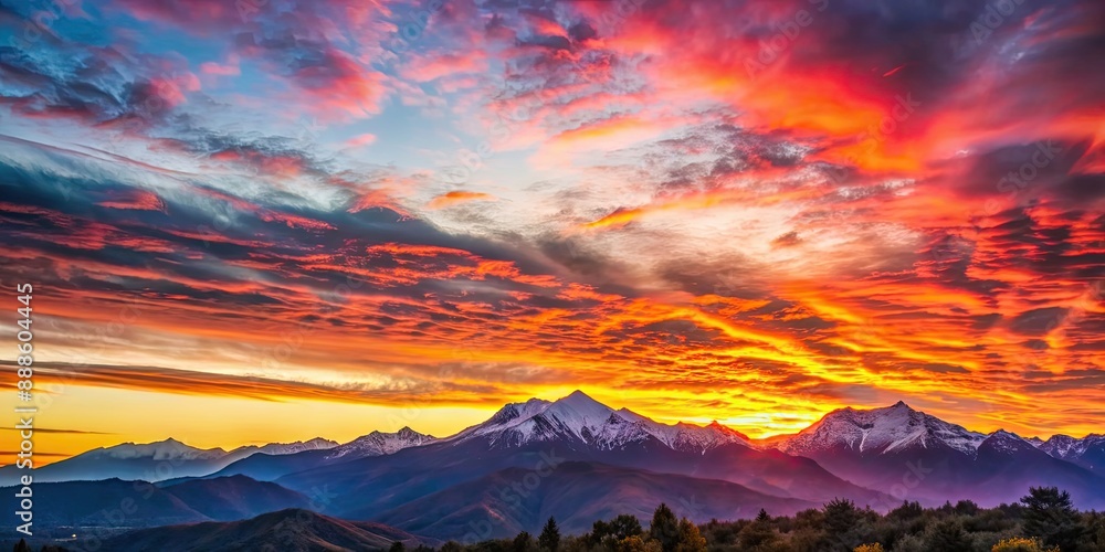 A breathtaking sunrise painting the sky with vibrant colors over a majestic mountain range , sunrise, morning, dawn, sky A breathtaking sunrise painting the sky with vibrant colors over a majestic mountain range , sunrise, morning, dawn, sky