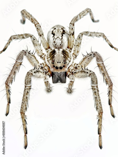 A closeup of a cobweb spider on a white background 9 2 spider, insect, arachnid, animal, isolated, macro, nature, bug, brown, white, white background, closeup, wildlife, arachnophobia, predator, wild, photo