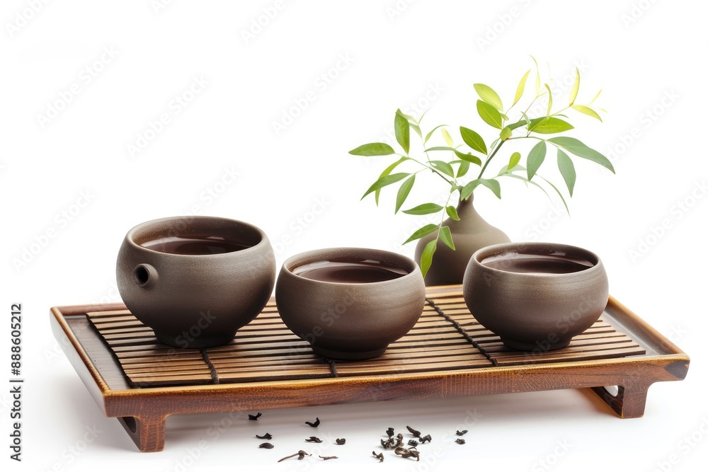 tea set isolated on a white background. Tea ceremony tea set isolated on a white background. Tea ceremony