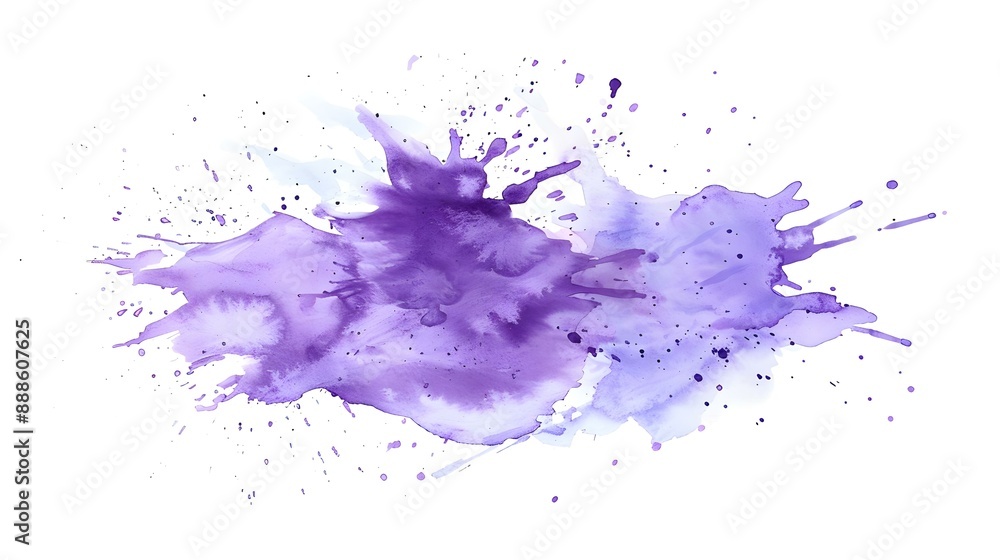 Obraz premium Purple watercolor splash on white background