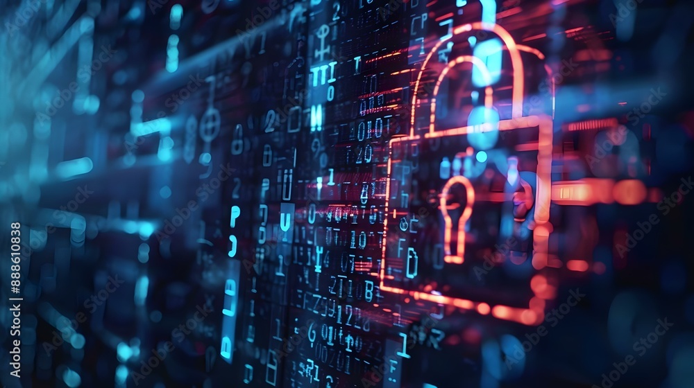 Cyber Security Barrier Digital Lines Tech Background Cyber Security Barrier Digital Lines Tech Background