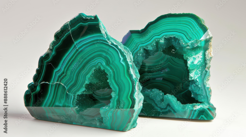 Fototapeta premium Two green rocks with a hole in the middle