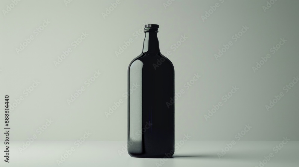 A bottle of liquor is sitting on a table A bottle of liquor is sitting on a table