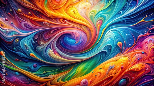 Fluid art featuring vibrant colors swirling together in a mesmerizing pattern, abstract, colorful, acrylic, painting
