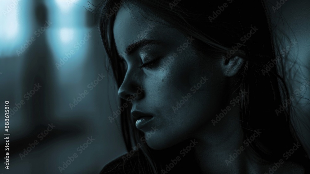 A girl with sadness is crying. A girl with sadness is crying.