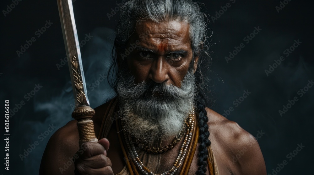 Obraz premium portrait of a person with a sword
