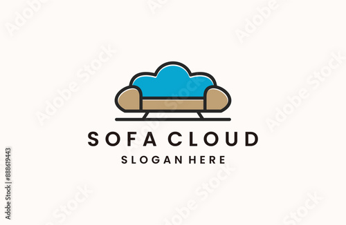 Sofa cloud logo template vector illustration design