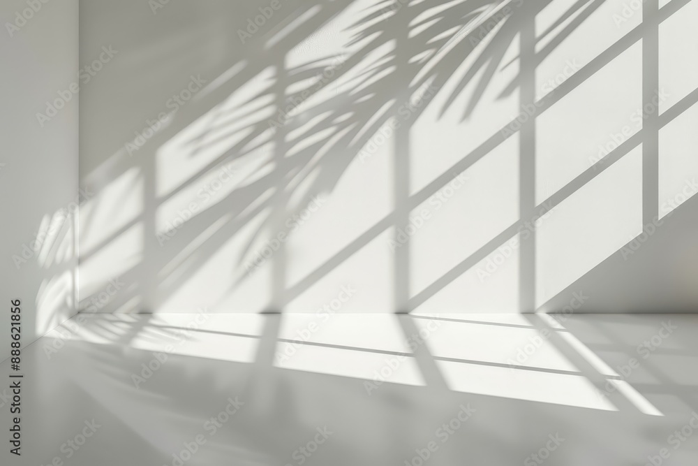 Fototapeta premium Abstract Grey and White Background with Light Shadows on Blank Wall