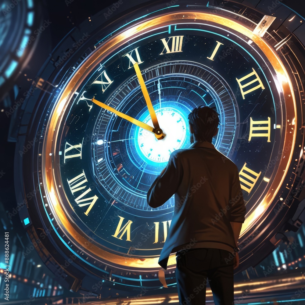 Fototapeta premium person with clock