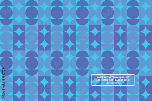 Circle and Half Circle Shapes and Designs Blue and Light Blue Colors Geometric Pattern Abstract Pattern Seamless Pattern