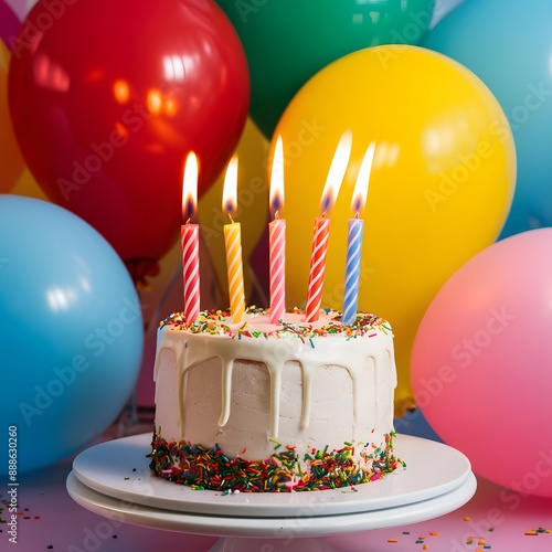 Birthday celebration Red Velvet cake in a box with delecious whipped cream toppings. photo