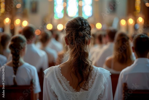 Capturing the Worshipful Moments Christians Engaging in Hymns at Church Service. Concept Christian Worship, Church Service, Hymn Singing, Spiritual Moments, Faith Expression