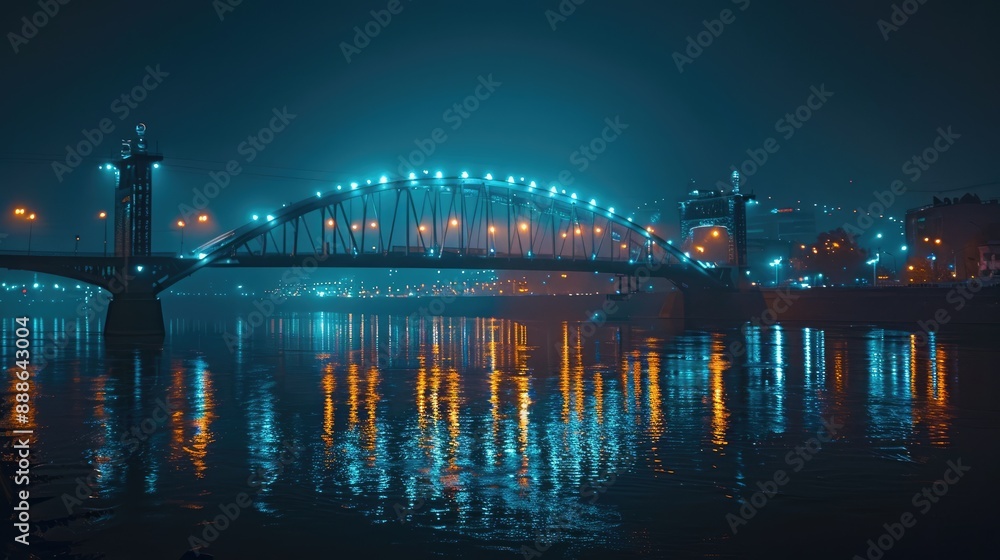 Night view of an illuminated bridge Night view of an illuminated bridge