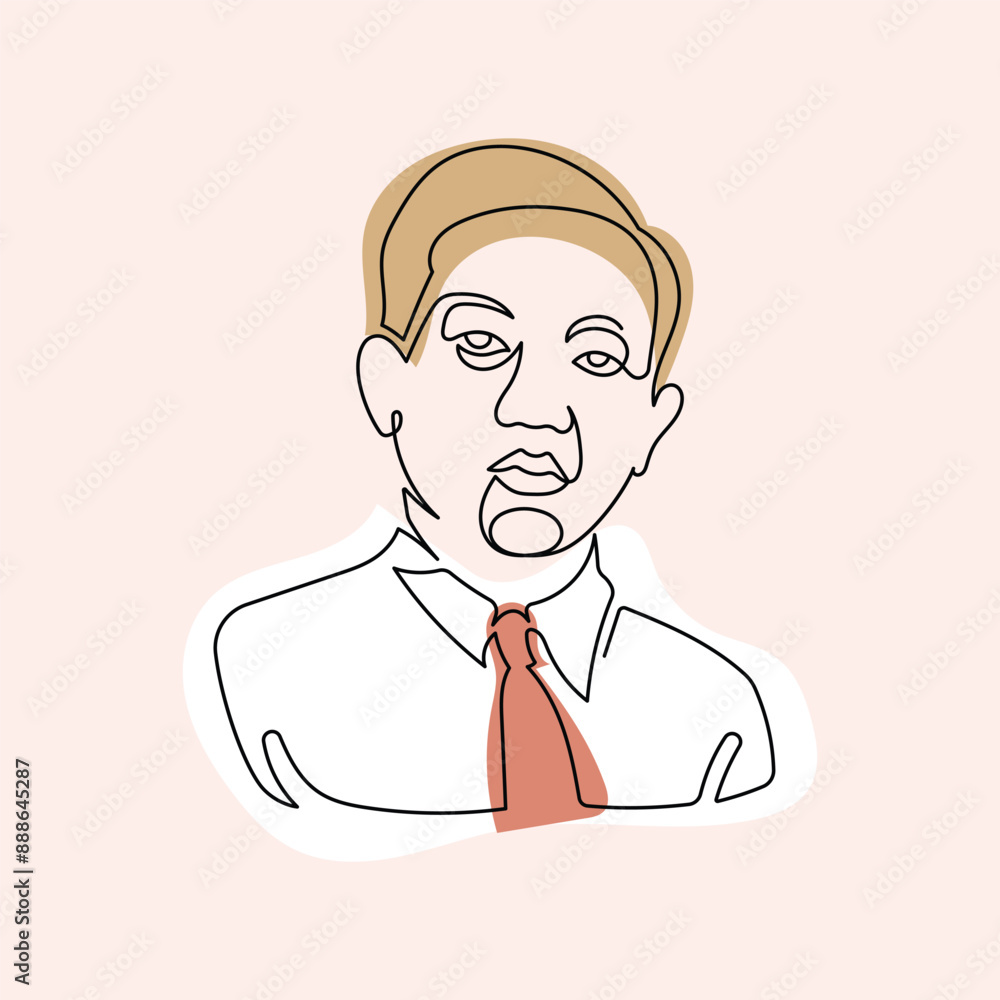 Soepomo Line Art Illustration Soepomo Line Art Illustration